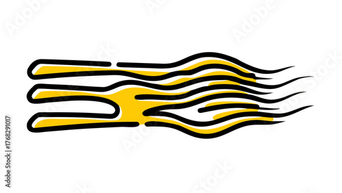 Stylized illustration of three forks with a flame-like effect, suggesting speed.