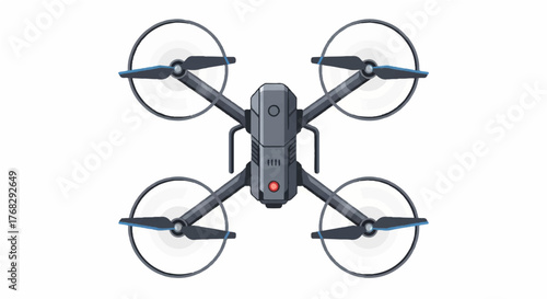 High-tech Quadcopter Drone with Four Rotors, Captured from Above, Ideal for Aerial Photography and Videography