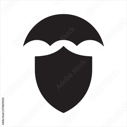 set of black umbrella protection icons