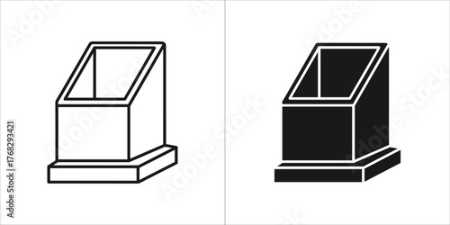 Trash can icon, waste bin symbol, garbage container