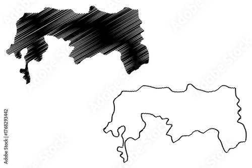 Baksa district (Assam State, Republic of India) map vector illustration, scribble sketch Baksa map