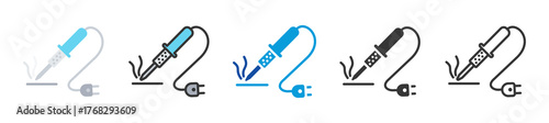 soldering iron icon set multi style various collection
