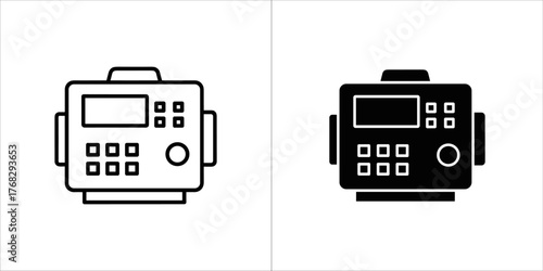 Electronic device icon, outline and filled version