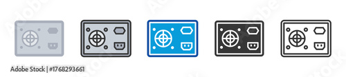 power supply icon set multi style various collection