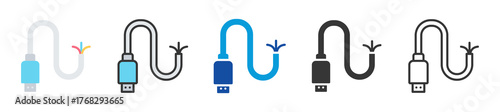 cable icon set multi style various collection