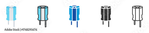 capacitor icon set multi style various collection