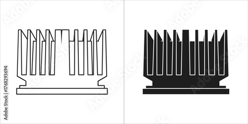 Metal heatsink with fins for cooling electronic components
