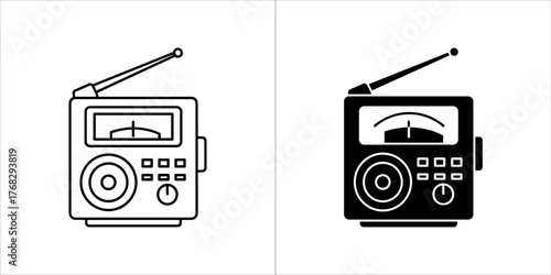 Retro radio with antenna and tuning dial