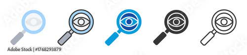 magnifying glass icon set multi style various collection