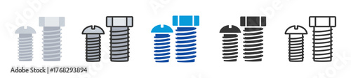 screw icon set multi style various collection