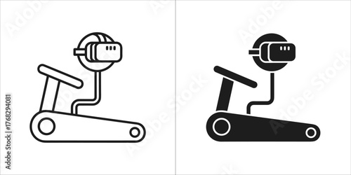 Virtual reality treadmill with headset