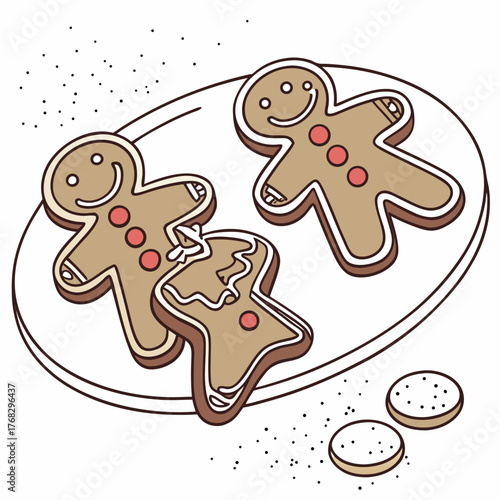 Gingerbread cookies on a plate for christmas