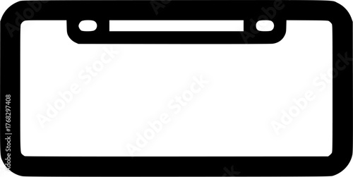 License plate frame silhouette icon. Clipart image isolated on white background
