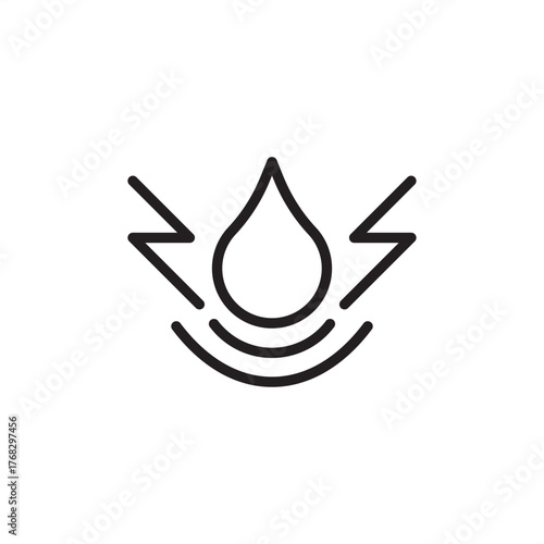 Hydropower icon symbolizing water-based electricity generation, representing modern clean technology, specialized dam and turbine infrastructure, and sustainable energy utility systems.