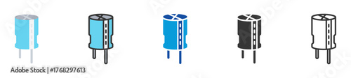 capacitor icon set multi style various collection