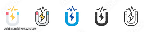 electromagnet icon set multi style various collection