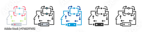 parallel circuit icon set multi style various collection