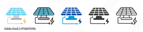 photovoltaic icon set multi style various collection