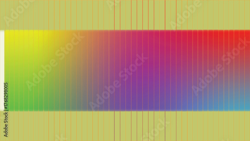 Vibrant Rainbow Gradient With Vertical Orange Stripes On Olive Background Abstract