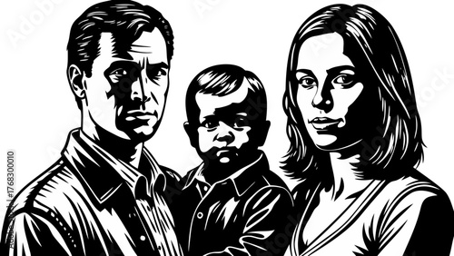 Parents Carrying Toddlers Family Silhouette - Childhood Vector Graphic