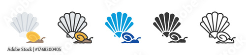 mollusk icon set multi style various collection