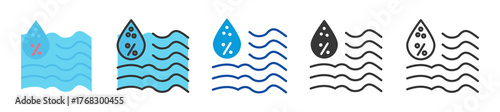 salinity icon set multi style various collection