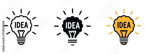 Idea icon set. new ideas, creativity, and brilliant concept symbol. vector illustration.