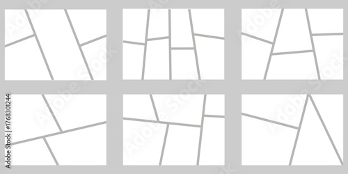 Mood board collection. Photo collage grid set. Mosaic pictures frame for mood board layout icon set. memories and building brand stories symbol. vector illustration.