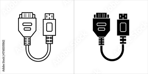 Computer video cable adapter icon