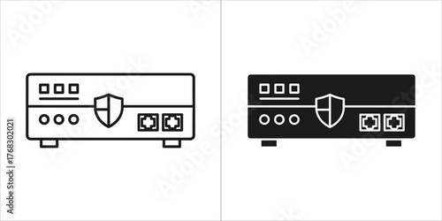 Network security device with shield icon