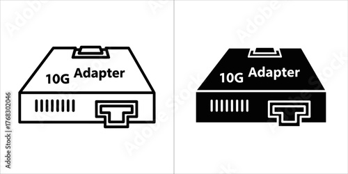 10g adapter icon, network interface card illustration
