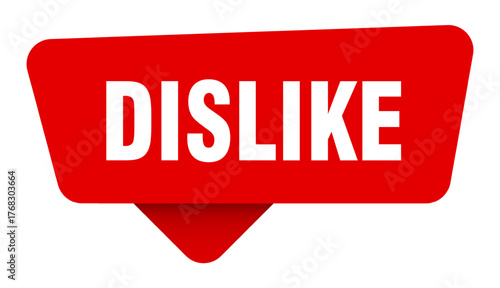 dislike red sticker isolated on transpatent background. dislike sign