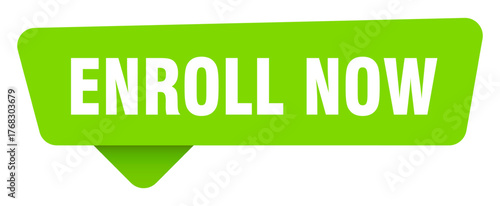 enroll now green sign isolated on transpatent background. enroll now sticker