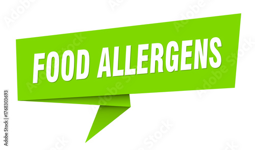 food allergens banner. food allergens speech bubble, label, sticker, sign template