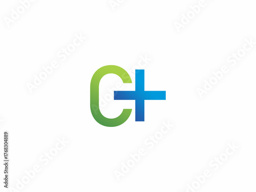 logo with a green letter "C" and a blue plus sign. C+ Logo