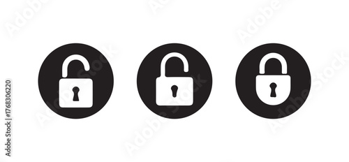 Locked and unlocked icon, lock icon collection set locked icon symbol unlocked sign , security icon, Vector illustration EPS 10.