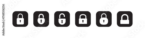 Lock and unlock icon set, security and privacy icon collection, Locked and unlocked padlock icon, Vector illustration EPS 10.