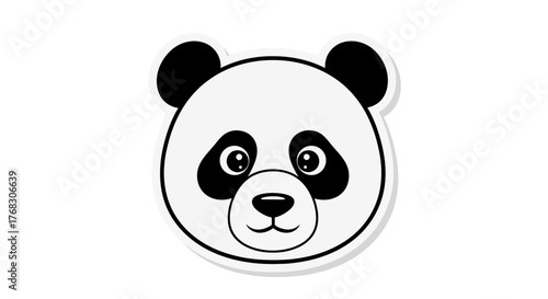 Adorable panda bear face illustration with playful expression creating a charming visual appeal
