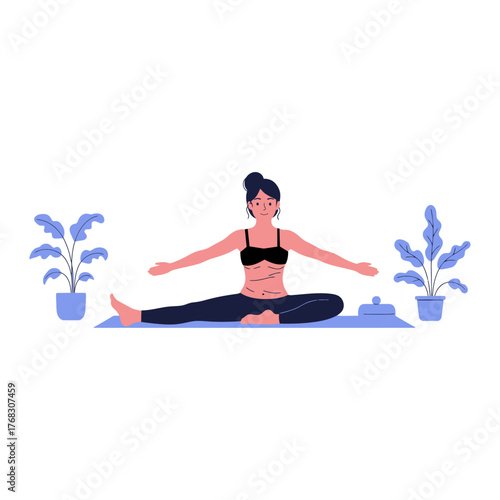 Woman Doing Yoga Meditation Illustration