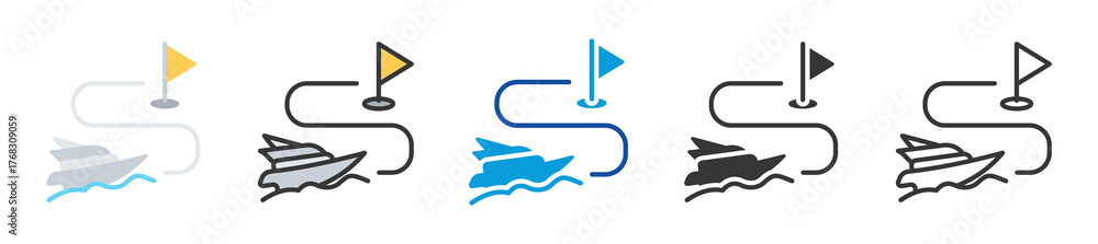 Obraz premium course icon set multi style various collection