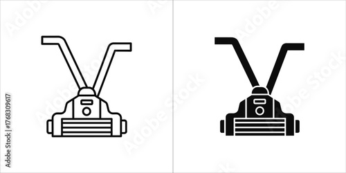 Portable generator, line and glyph style vector
