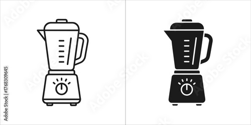 Blender icon, graphic representation of a kitchen appliance for mixing food
