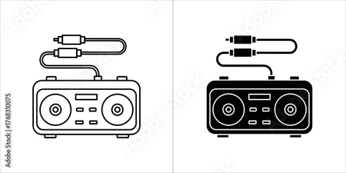 Dj controller with cables