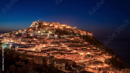 Sardinian Night over the Old Town of Castelsardo