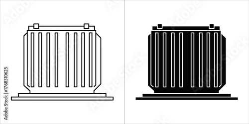 Outline and filled icon of a manhole cover