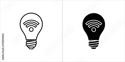 Light bulb with wifi symbol
