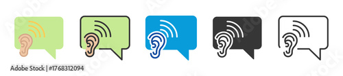 listening icon set multi style various collection