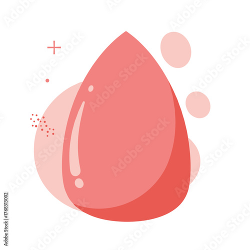 Makeup sponge in modern design with soft pink background  