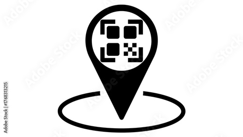 vector illustration of a black and white location icon on a white background,eps