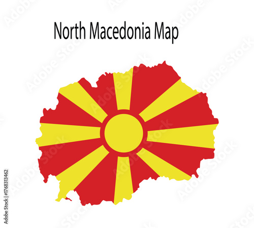 North Macedonia Outline Map Vector – High Detail Editable European Country Silhouette for Education, Design, and Travel Projects